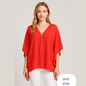 Coral Georgette Kimono top blouse by Artizan